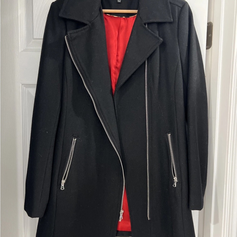 INC wool zip up jacket with red lining